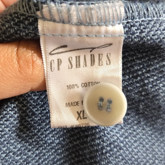 CP Shades cotton blue knit button up blazer XL - Picture 4 of 5
